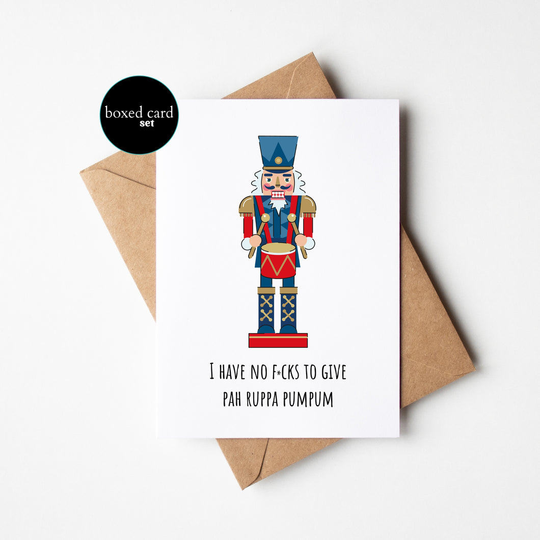 Funny Christmas Card - I Have No Fucks To Give. Pah Rupp Pumpum