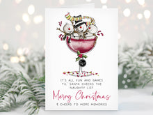 Load image into Gallery viewer, Girls&#39; Holiday Card - Santa&#39;s List Shenanigans for Best Friends
