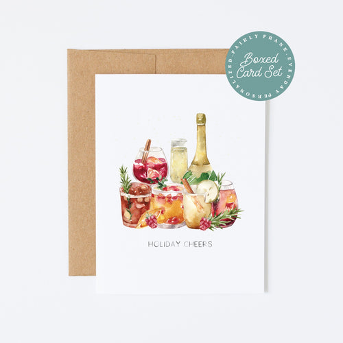 Get into the festive spirit with our Holiday Cocktails Christmas Boxed Card Set! Spread some Holiday Cheer with these fun and whimsical cards perfect for adults.