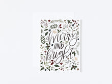 Load image into Gallery viewer, This charming watercolour Christmas card features festive holiday foliage that will bring joy to everyone on your card list. 
