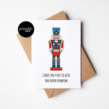 Load image into Gallery viewer, Funny Christmas Card Printable - No Fcks To Give, Pah Ruppa Pumpum

