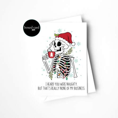 Add a touch of humor to your holiday greetings with this funny Christmas card featuring a bold message: 